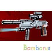 Пистолет с лазер. прицелом, с глушителем, с фонариком 0121А в пак. в кор.2*42шт | фото №0