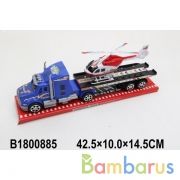 Трейлер инерц. с вертолетом, цвет в ассорт. в пласт. в кор.36шт | фото №0