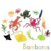 Игрушка пластизоль подводный мир (11 животных + 4 водоросли) в пак. Играем вместе в кор.2*72шт | фото №0