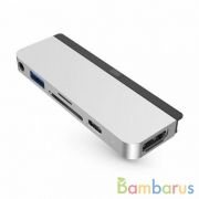 USB-хаб HyperDrive 6-in-1 USB-C Hub для iPad Pro. Порты: USB-C, HDMI, USB-A, SD, Micro SD, 3.5mm AUX. Цвет серебряный. | фото №0