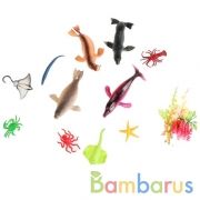 Игрушка пластизоль подводный мир (11 животных + 4 водоросли) в пак. Играем вместе в кор.2*72шт | фото №0