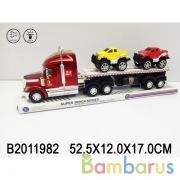 Трейлер инерц. свет+звук, с 2-мя машинками на карт. в кор.2*12шт | фото №0