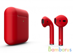 Беспроводные наушники Apple AirPods 2 Color (беспроводная зарядка чехла) Красный | фото №0