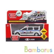 МАШИНА "ТЕХНОПАРК" МЕТАЛЛ. ИНЕРЦ. LADA LARGUS ПОЛИЦИЯ 12СМ, ОТКРЫВ. ДВЕРИ В КОР. в кор.2*24шт | фото №0
