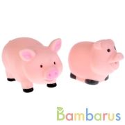 Игрушки пластизоль для купания "Играем вместе" Свинки (выс. 6см и 5см) в сетке (русс. уп) в кор.50шт | фото №0
