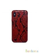 Красный чехол для IPhone из кожи Питона | фото №0