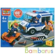 Конструктор "Город мастеров" побег из полицейской машины, с фигурками, 136дет. в кор. в кор.80шт | фото №0