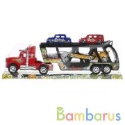 Трейлер инерц. с 4-мя машинками, в ассорт. 6280-6 в пласт. в кор.2*36шт | фото №0