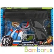 Пистолет с мягкими пулями в кор., 17,5*4*13см ИГРАЕМ ВМЕСТЕ в кор.2*72шт | фото №0