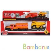 МАШИНА "ТЕХНОПАРК" МЕТАЛЛ. ИНЕРЦ. УРАЛ 12СМ С МАШИНКОЙ 7,5СМ НА ПРИЦЕПЕ В РУСС. КОР. в кор.2*24шт | фото №0