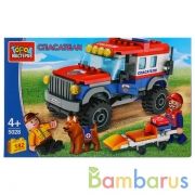 Игрушка конструктор "Город мастеров" джип горных спасателей, 182дет. в русс. кор. в кор.2*18шт | фото №0