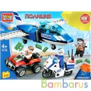 Конструктор "воздушная полиция", с фигурками, 242дет. в русс. кор. Город мастеров в кор.16шт | фото №0