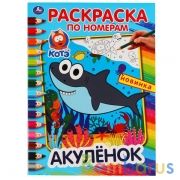 Акуленок. (Раскраска по номерам А4). Формат: 214х290 мм. Объем: 16 стр. Умка в кор.50шт | фото №0