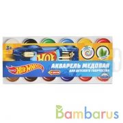 Акварель мед. "Hotwheels" 12цв. б/к в карт.кор. с европодвесом, круглые кюветы в кор.15шт | фото №0