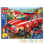 UAZ конструктор uaz patriot ПОЖАРНАЯ СЛУЖБА, 49 дет. (легко собрать) Город мастеров в кор.80шт | фото №0