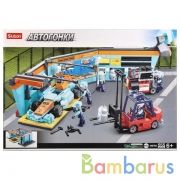 Конструктор пласт. машина с фигурками, 555дет. в русс. кор. в кор.12шт | фото №0