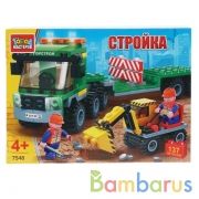 Конструктор "Город мастеров" перевозчик с экскаватором, с фигурками, 137дет. в русс. кор. в кор.80шт | фото №0