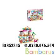 Конструктор пласт. кафе, с мопедом, фигурками и аксесс., 527дет. в кор. в кор.12шт | фото №0