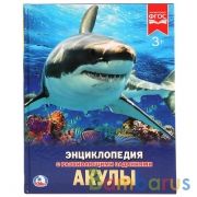 Акулы. (Энциклопедия А4 с развивающими заданиями). Формат: 197х255мм. Объем: 48 стр. Умка в кор.15шт | фото №0