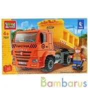 Камаз конструктор стройка: камаз самосвал, с фигуркой, 82дет. в кор. "Город мастеров" в кор.2*18шт | фото №0