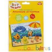 Набор д/детского тв-ва Три Кота аппликация из помпонов, 17*23 см МУЛЬТИ АРТ в кор.100шт | фото №0