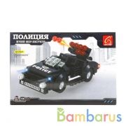 КОНСТРУКТОР ПЛАСТ. МАШИНА ПОЛИЦИЯ С ФИГУРКАМИ, 146ДЕТ. В РУСС. КОР. в кор.2*36шт | фото №0
