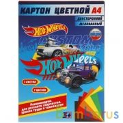 Картон цветной ХОТ ВИЛС мелов. двусторонн., 7цв 7л, а4 Умка в кор.30шт | фото №0