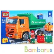 Конструктор "Город мастеров" камаз уборка мусора, с фигуркой, 94дет. в русс. кор. в кор.2*18шт | фото №0