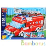 Конструктор "Город мастеров" пожарная машина (свет, звук, мотор) 60дет. в русс. кор. в кор.2*24шт | фото №0