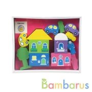 КОНСТРУКТОР "ЦВЕТНОЙ ГОРОДОК" 14ДЕТ. РОЗОВЫЙ в кор.20шт | фото №0