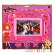 Доска д/рис. Царевны ч/б. трафарет, 2 штампа, магнитный карандаш, 28*20см Играем вместе в кор.2*18шт | фото №0