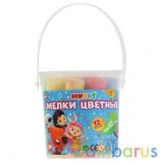 Мелки цветные асфальтовые для творчества, МУЛЬТ 12 шт (6 цв), в ведре MultiArt в кор.24шт | фото №0