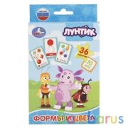 КАРТОЧКИ РАЗВИВАЮЩИЕ "УМКА" ЛУНТИК. ФОРМЫ И ЦВЕТ. (36 КАРТОЧЕК) В КОР. в кор.50шт | фото №0