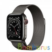 Часы Apple Watch Series 6 GPS + Cellular 40 мм, корпус нержавеющая сталь «серый космос», миланский сетчатый браслет «серый космос» | фото №0