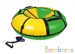 Надувная ватрушка (тюбинг) 110см "Классик"ТБ1К-110/ЗЖ, Nika, зеленый/желтый с автокамерой, уп.1 | фото №0