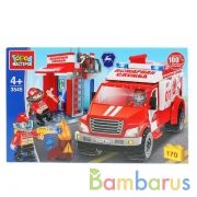 Конструктор "Город мастеров" пожарная база с газоном некс, 170дет. в русс. кор. в кор.2*18шт | фото №0