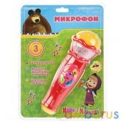 МИКРОФОН "ИГРАЕМ ВМЕСТЕ" "МАША И МЕДВЕДЬ" НА БАТ. СВЕТ+ЗВУК В ПЛАСТ. 26*19СМ в кор.2*24шт | фото №0