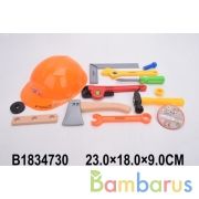 Набор строит. инструментов с каской, цвет в ассорт. в сетке в кор.2*48шт | фото №0