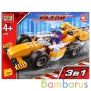 Конструктор "Город мастеров" ралли: формула-1 3в1, 121дет. в русс. кор. в кор.24шт | фото №0