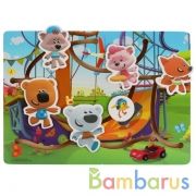 Игрушка деревянная Ми-ми-мишки лабиринт ходилка Буратино в кор.24шт | фото №0