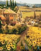 РИСОВАНИЕ ПО НОМЕРАМ НА ХОЛСТЕ,ПОЛДЕНЬ В ТАСКАНЕ, РАЗМЕР 40*50 в кор.22шт | фото №0