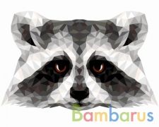 РИСОВАНИЕ ПО НОМЕРАМ НА ХОЛСТЕ, ЕНОТ (ПОЛИГОНАЛЬНЫЙ СТИЛЬ) , РАЗМЕР 40*50 в кор.22шт | фото №0