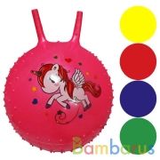 Мяч-прыгун Пони 45 см, массажн., с рожками, в ассорт. в пак. в кор.60шт | фото №0