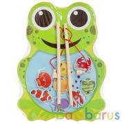 Игрушка деревянная рыбалка лягушка Буратино в кор.100шт | фото №0