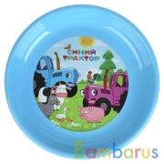Тарелка детская плоская, Синий ТРАКТОР 185х185х23 мм Умка в кор.60шт | фото №0