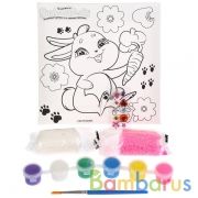 Набор д/тв-ва ЭНЧЕНТИМАЛС холст для росписи  15*15 см, стразы, шар.пласт. MultiArt в кор.48шт | фото №0