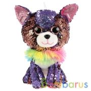 Игрушка мягкая собачка чихуахуа из пайеток 21см, без чипа. в пак. "МУЛЬТИ-ПУЛЬТИ" в кор.72шт | фото №0