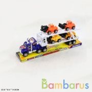 Трейлер инерц. с 4-мя тракторами, цвет в ассорт. JM909-28A в пласт. в кор.2*54шт | фото №0