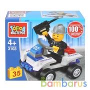 Конструктор ПОЛИЦЕЙСКИЙ на квадроцикле, 35дет. Город мастеров в кор.240шт | фото №0