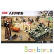 Конструктор пласт. танк с фигурками и аксесс., 790дет. в русс. кор. в кор.12шт | фото №0